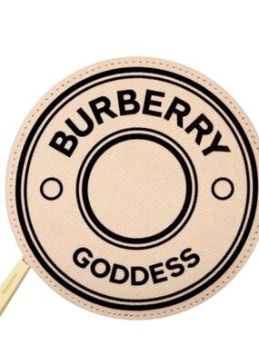 Gwp Burberry Round Logo Pouch in Beige and Black